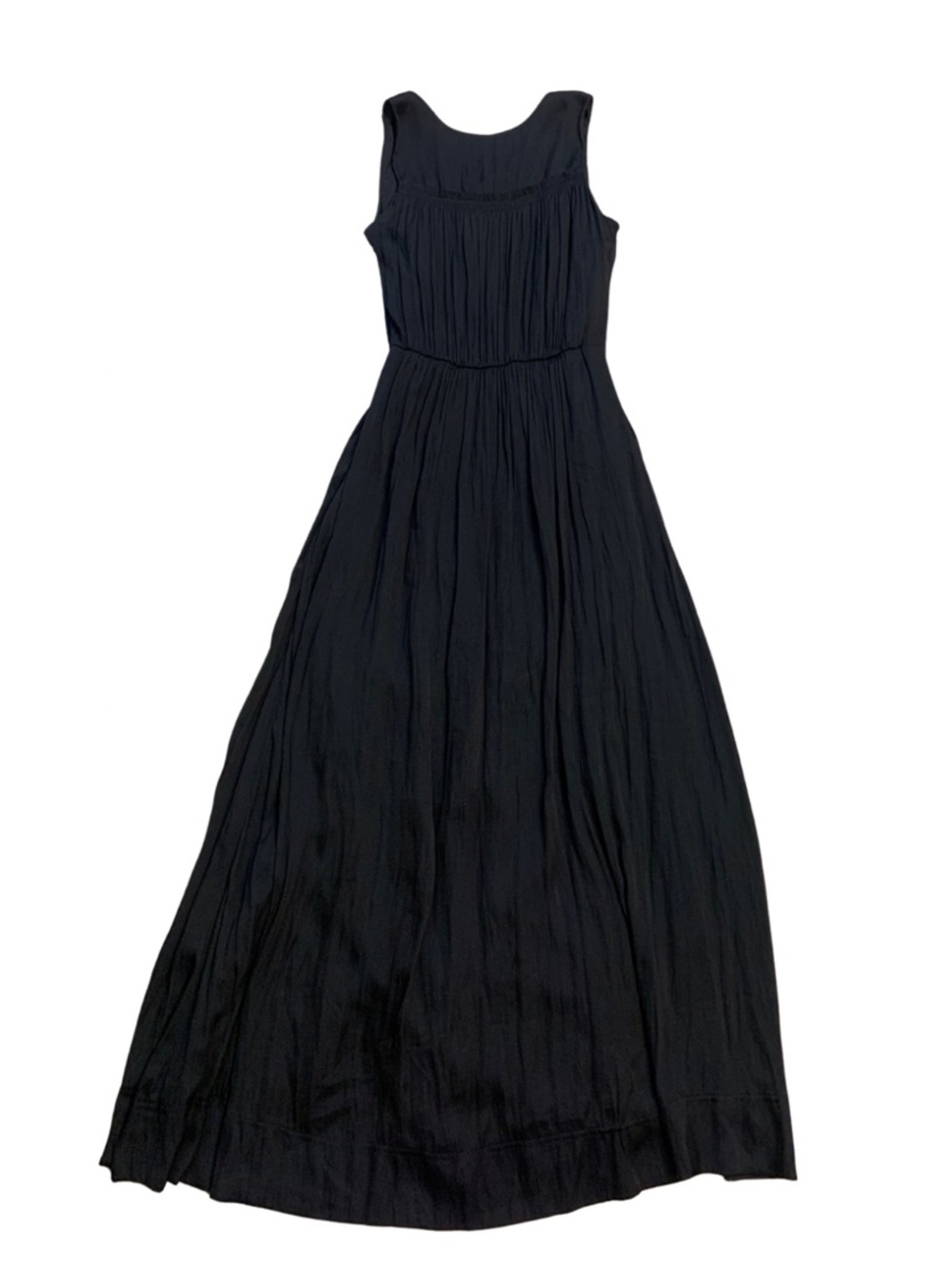 Banana Republic Flowy Black Sleeveless Maxi Dress 00P Petite Minimalist Capsule - Picture 7 of 12